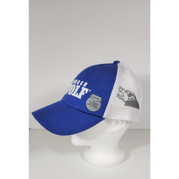 Men's Timber Wolf Advertising Cap Hat Blue White Mesh Sides Adjustable - Picture 2 of 7